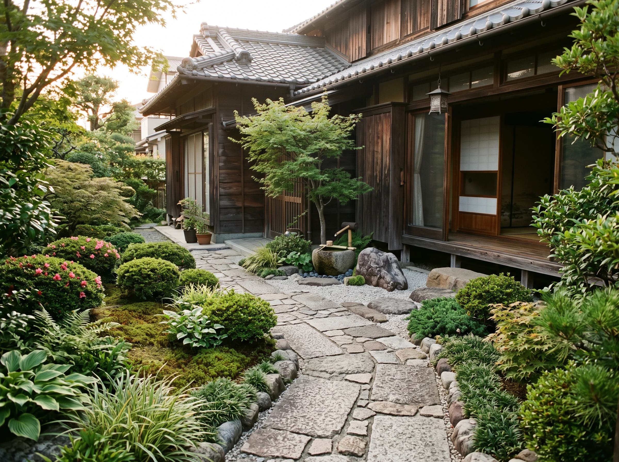 施工後の植栽とお庭