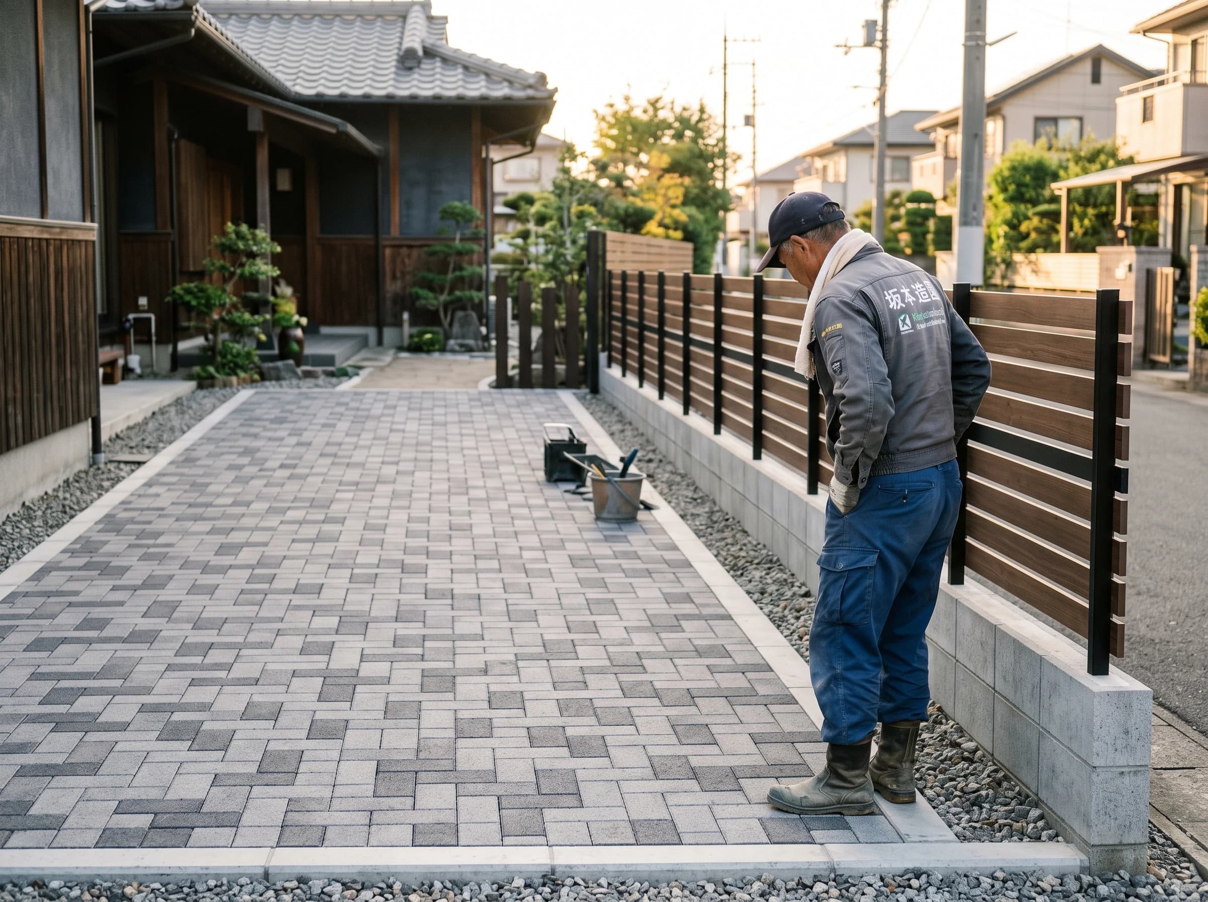 施工後の点検を行う職人