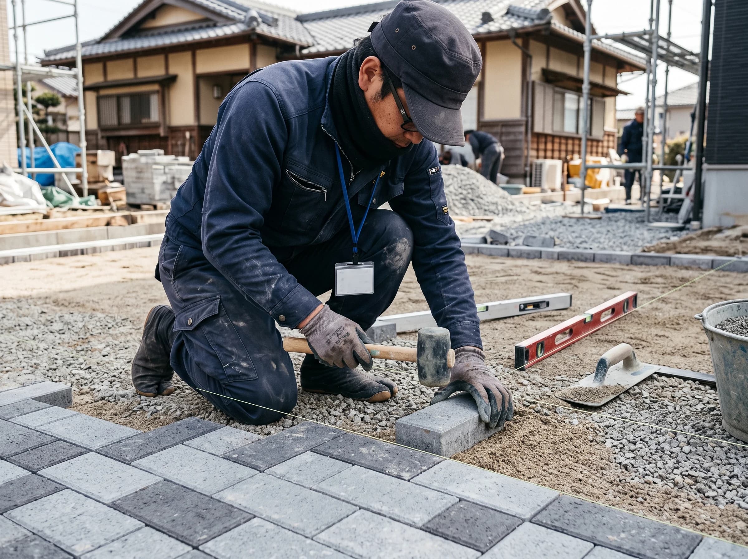 現場で丁寧に作業する職人